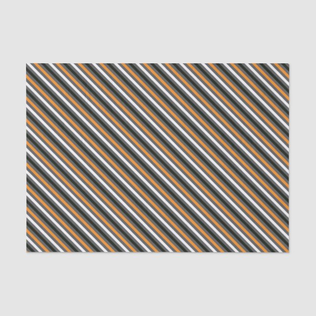 Halloween Retro 1960er Diagonal Stripe Black Orang Seidenpapier (Vorderseite)