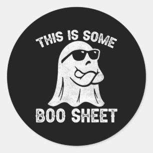 Halloween Retro Boo Ghost Dies ist ein Bootblatt Runder Aufkleber