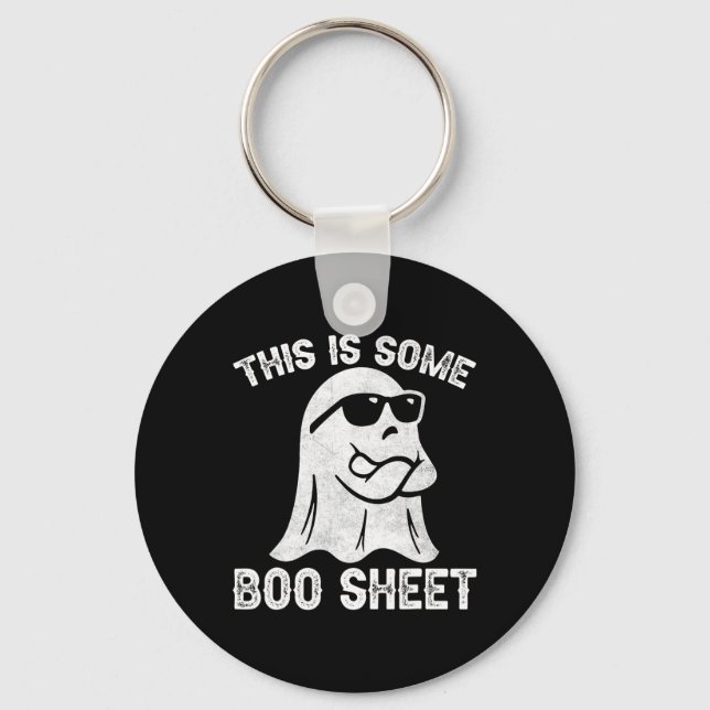 Halloween Retro Boo Ghost Dies ist ein Bootblatt Schlüsselanhänger (Vorderseite)