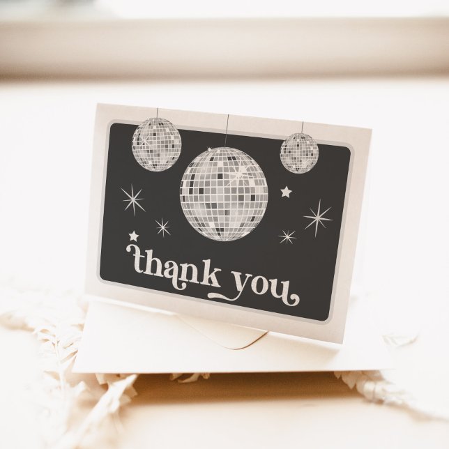 Halloween Retro Disco Spiders & Disco Ball Wedding Dankeskarte (Halloween Retro Spiders & Disco Ball Wedding Napkins)