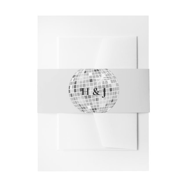 Halloween Retro Disco Spiders & Disco Ball Wedding Einladungsbanderole (Vorderseite Beispiel)