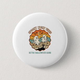 Halloween Retro-Geister-Nacht Button