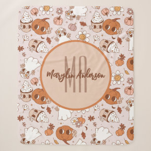 HALLOWEEN RETRO GROOVY PUMPKINS UND GHOSTEN SHERPADECKE