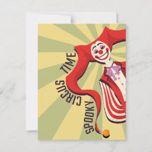 Halloween Retro Gruseliger Clown Bunter Lustiger Z Postkarte