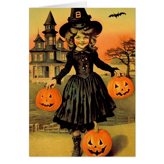 Halloween Retro Hexe (Vorne)