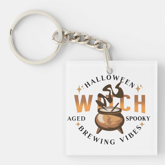 Halloween Retro Hexenbrauen Schlüsselanhänger (Vorderseite)