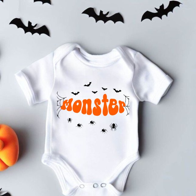 Halloween Retro, Spooky Body, Spooky Season, Scary Baby Strampler (BODYSUIT)