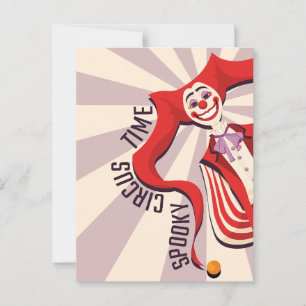 Halloween Retro Spooky Clown farbenfroher Sonnenzi Postkarte