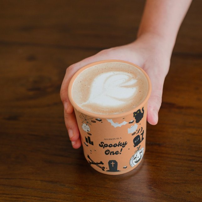 Halloween RetroGroovy Erste Geburtstagsparty Pappbecher (Von Creator hochgeladen)