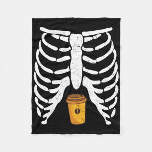 Halloween Rib Cage Kaffee Lover Skeleton Funny Wom Fleecedecke