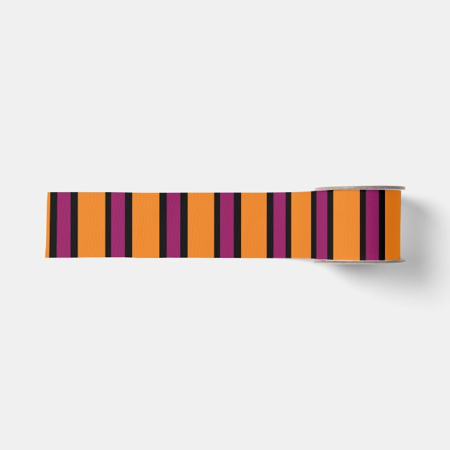 Halloween Ribbon Orange mit schwarzen Kreisen Ripsband (Vorderseite)