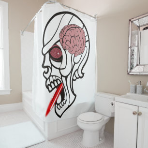 Halloween rideau de douche cerveaux