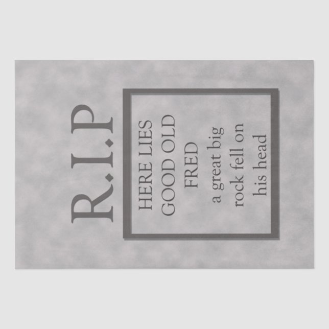 Halloween RIP Fred Toumbstone Dekoration Seidenpapier (Vorderseite)