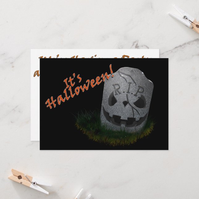 Halloween RIP Friedhof Grave Marker Karte (Vorderseite/Rückseite Beispiel)
