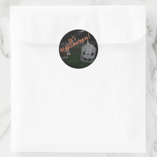 Halloween RIP Friedhof Grave Marker Runder Aufkleber (Tasche)