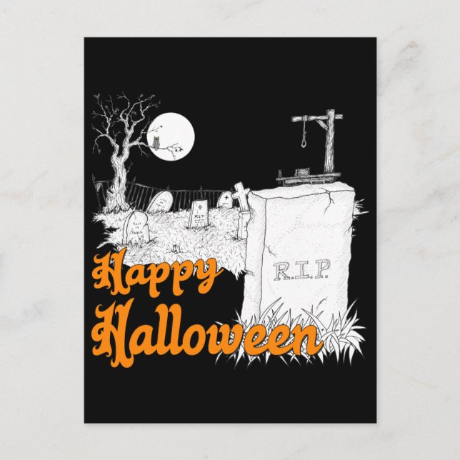 Halloween-RIP Postkarte (Vorderseite)