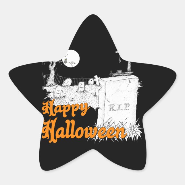 Halloween-RIP Stern-Aufkleber (Vorderseite)