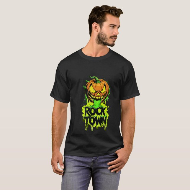 Halloween Rock Town T - Shirt Spooky Punk Style (Vorne ganz)