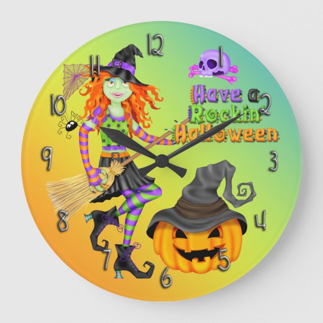 Halloween Rockin Rock Round Wall Uhr (Vorderseite)