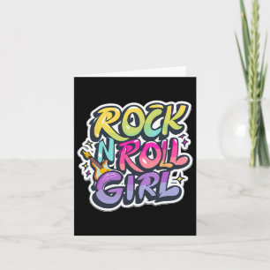 Halloween Rock'n'Roll Girl Retro Kostüm Graffiti Karte
