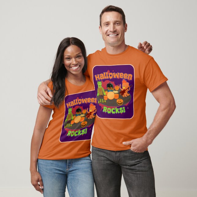 Halloween Rocks Spooky Trick oder Treat Charaktere T-Shirt (Unisex)