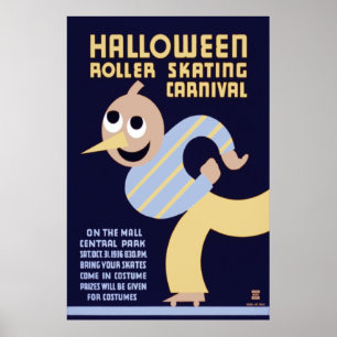 Halloween Roller Skaten Carnival Poster