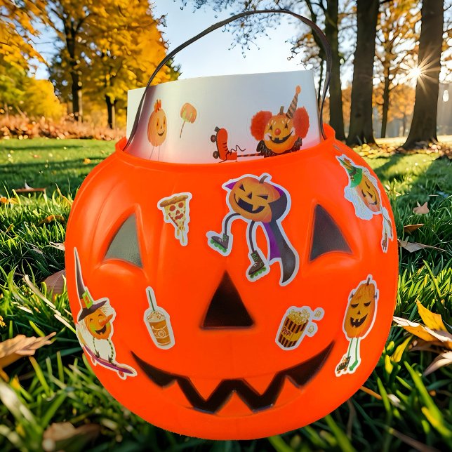 Halloween Roller Skaten Jack-o'-Laternen Aufkleber (Von Creator hochgeladen)