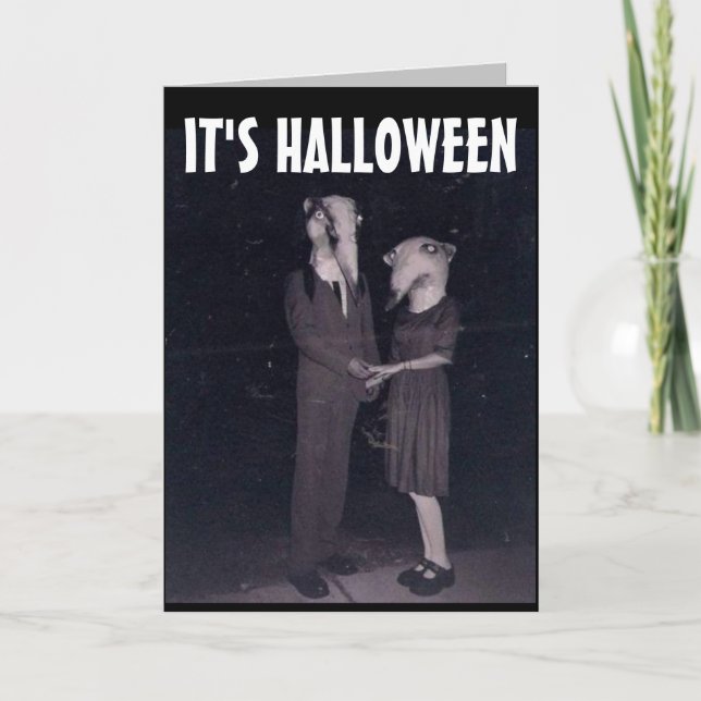 HALLOWEEN ROMANTIQUE FUNNY COUPLE GREETING CARTE (Devant)