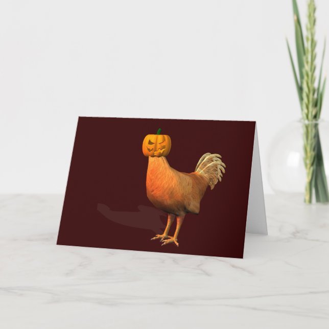 Halloween Rooster Karte (Vorderseite)