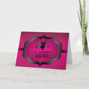 Halloween-Rosa-Hexe Karte