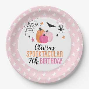 Halloween rosa Kürbisse und Sterne Geburtstag Pappteller