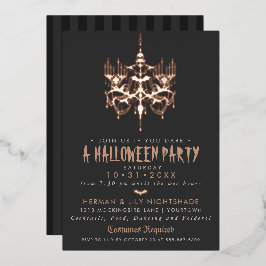 Halloween Rose Gold Foil Chandelier Folieneinladung