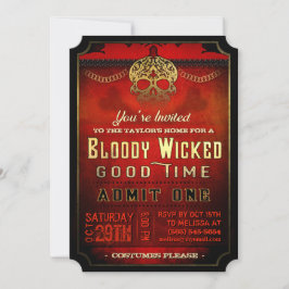 Halloween-Rot-Gold-Party-Einladung Einladung