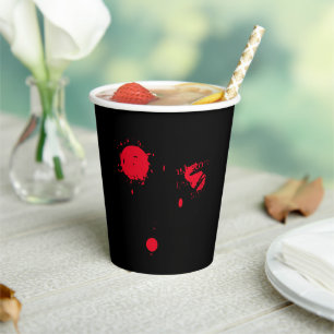 Halloween-Rot-Schwarz-beängstigende Taschenkuchen Pappbecher