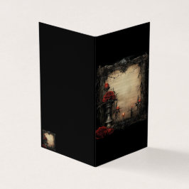 Halloween-rote Rose mit Kerzen