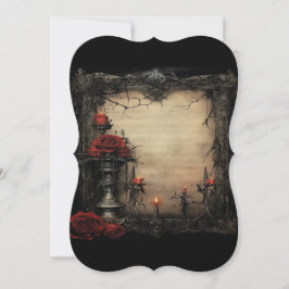 Halloween-rote Rose mit Kerzen