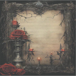 Halloween-rote Rose mit Kerzen Aufkleber