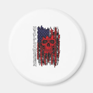 Halloween roter Totenkopf Amerikanische Flagge Spi Magnet