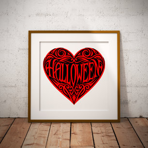 Halloween, Rotes Herz, Feiertag Foliendrucke