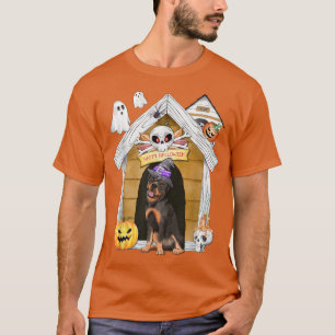 Halloween Rottweiler Dog Hexe Spuk House T-Shi T-Shirt