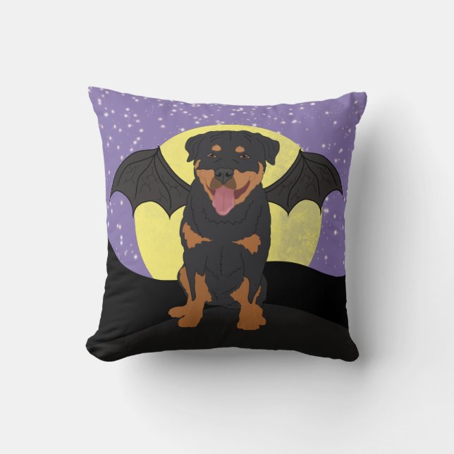 Halloween Rottweiler Kissen (Vorderseite)