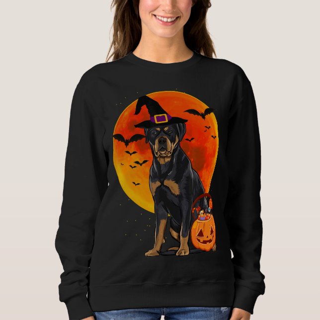 Halloween Rottweiler Kürbislaterne Pumpkin Sweatshirt (Vorderseite)