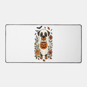 Halloween-Rottweiler mit Blumen Schreibtischunterlage