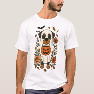 Halloween-Rottweiler mit Blumen T-Shirt