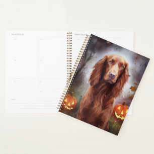 Halloween Rouge irlandais Setter avec la peur Citr