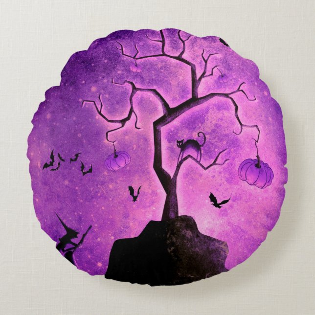 Halloween Round Pillow Rundes Kissen (Vorderseite)