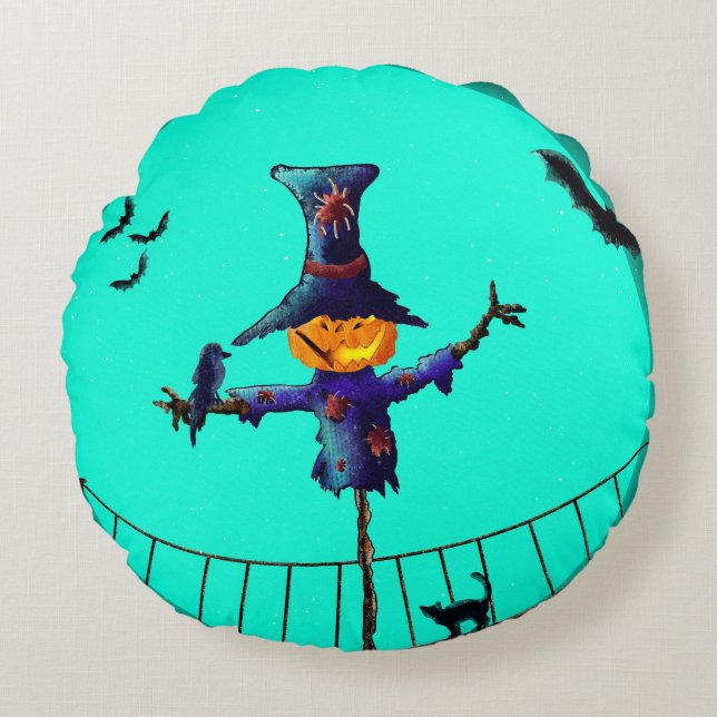 Halloween Round Pillow Rundes Kissen (Vorderseite)