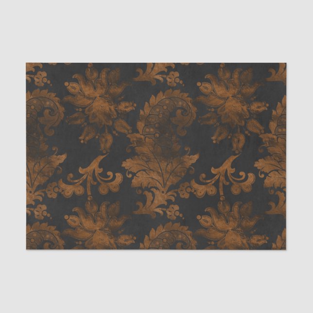 Halloween Royal Floral Damask Seidenpapier (Vorderseite)