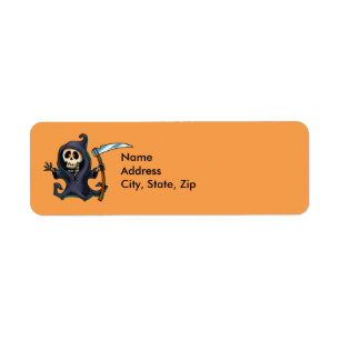 Halloween-Rücksendeadresse-Label - Grim-Sensenmann