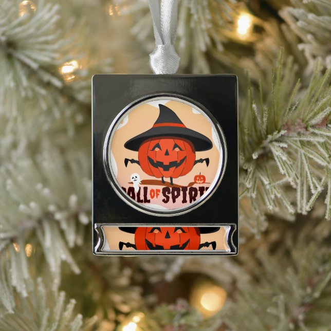Halloween-Ruf Banner-Ornament Silber (Baum)